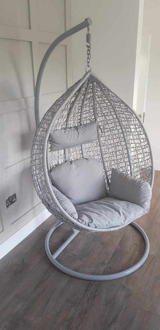 Hanging Egg Chair (Large) For Indoor or Outdoor Use - French Grey Colour